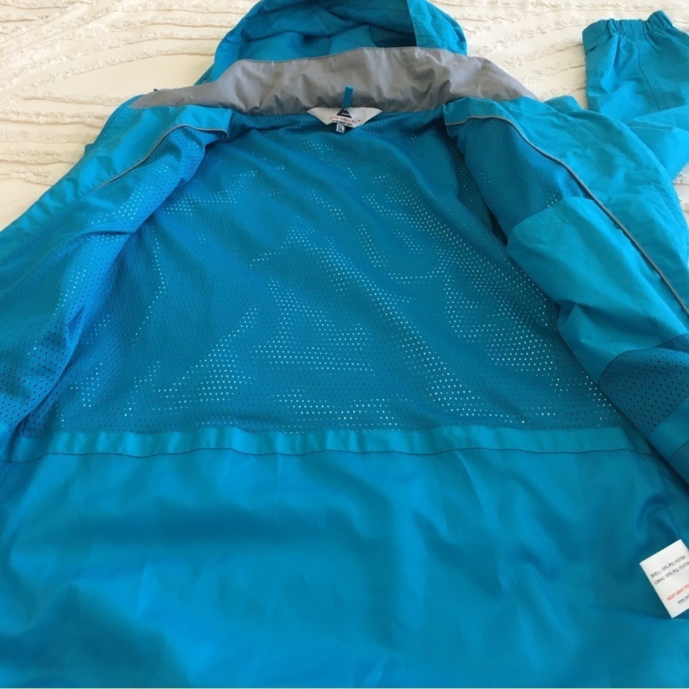 One valley Blue Hooded Rain Jacket small - Picture 8 of 9